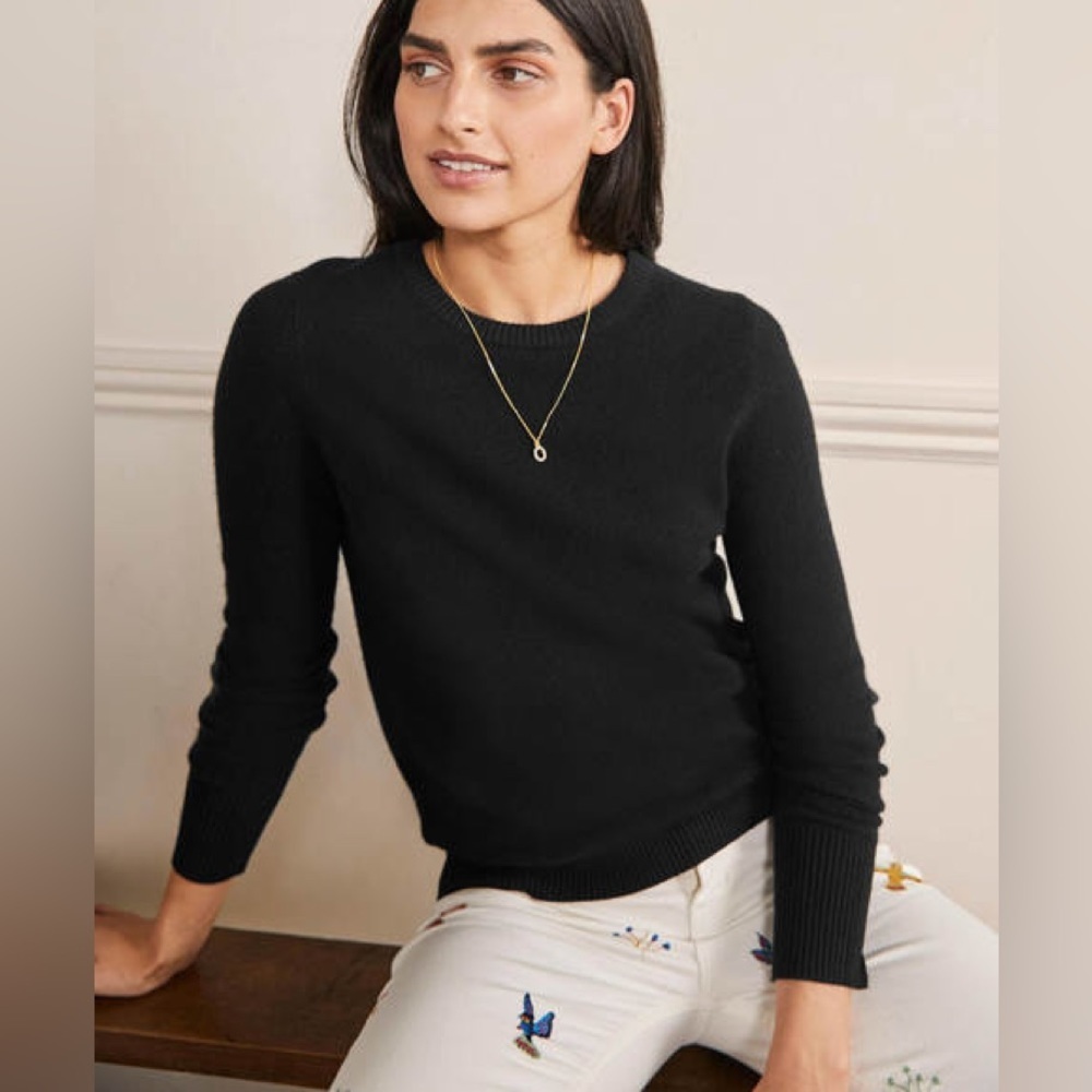 NWT BODEN CASHMERE CREW NECK SWEATER/ NAVY